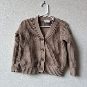 3T Little Co. by Lauren Conrad Cozy Tan Button-Up Cardigan 100% Cotton
